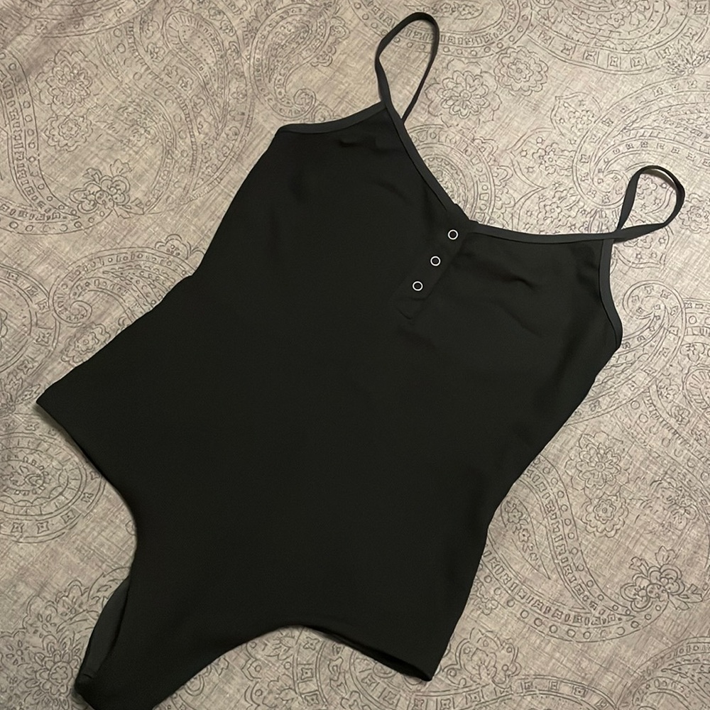 Black one-piece swimsuit
